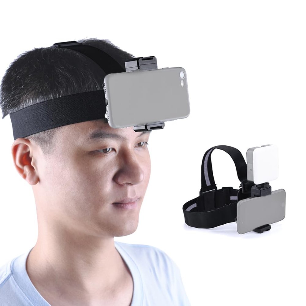 BGNing Smartphone Head-Mounted Strap Mount Neck Holder Phone Holder with Phone Clip Compatible with iPhone or Other Smartphones Action Camera