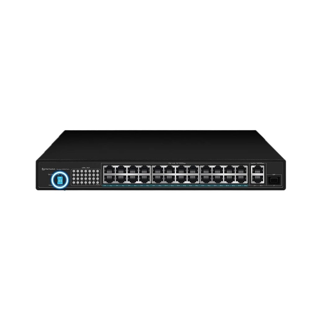 100M 16/24-port POE Switch Ethernet Switch with 2 10/100/1000M uplink RJ45 Ports and 1 100/1000M SFP Slot AI Smart Switch (Size : EW-S1726CFU-AP)
