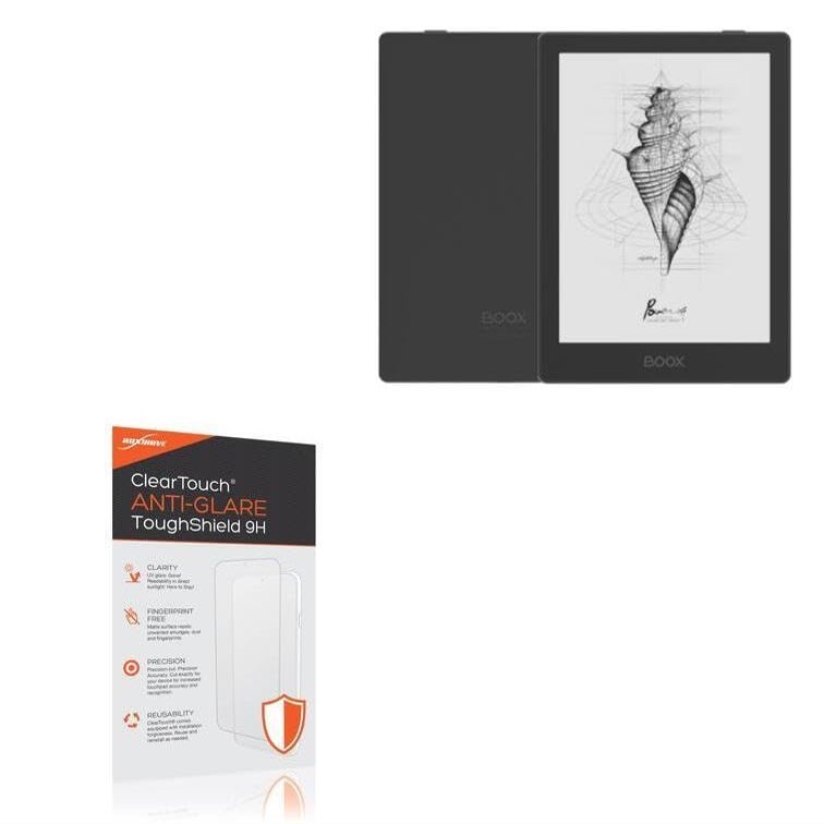 BoxWave Screen Protector Compatible with Onyx BOOX Poke 5 - ClearTouch Anti-Glare ToughShield 9H (2-Pack), Anti-Glare 9H Tough Flexible Film Screen Protector