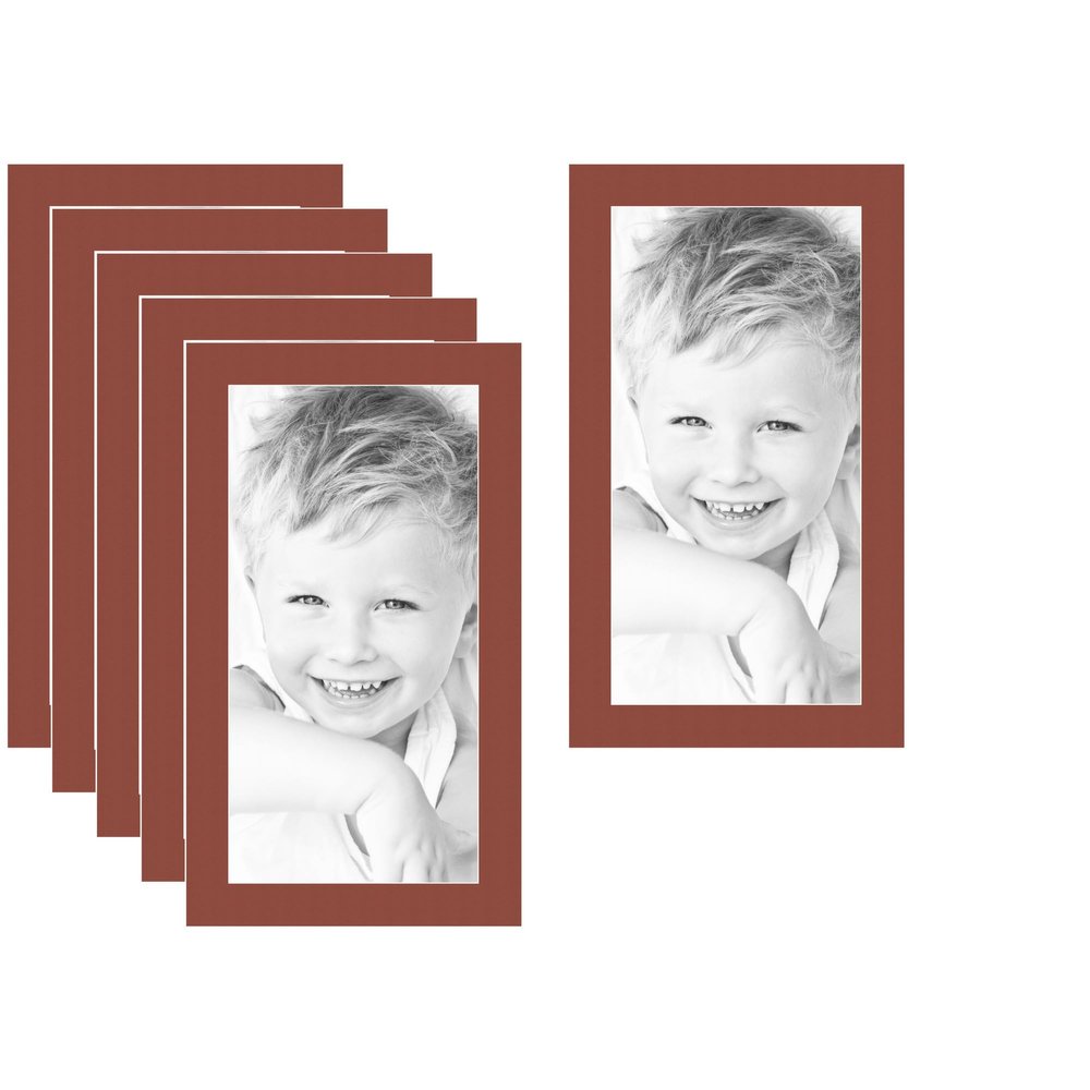 10x20 Terra-Cotta/Cognac Custom Mat for Picture Frame with 6x16 Opening Size (Mat Only, Frame NOT Included) - 6 Pack
