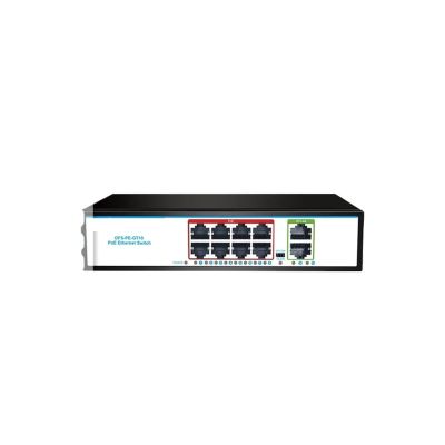 DMSPEQEY 120W 8*giga Poe+2*giga RJ45+2*SFP Fiber Optic Durable PoE+ SFP Poe 48v Gigabit Switch (Size : OFS-PE-GT10)