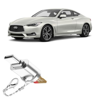 BoxWave Adapter Compatible with Infiniti 2020 Q60 Display (Upper 8 in) - Micro SD Card miniReader, USB Type-C OTG Reader USB3.0 Adapter Keychain - Metallic Silver