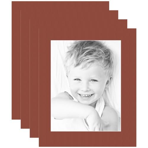 10x13 Terra-Cotta/Cognac Custom Mat for Picture Frame with 6x9 Opening Size (Mat Only, Frame NOT Included) - 4 Pack