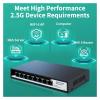 8-Port 2.5GbE Ethernet Switch Unmanaged 2.5G Network Switch Fanless Desktop Small Home Lab Setup Switch Plug and Play view 4