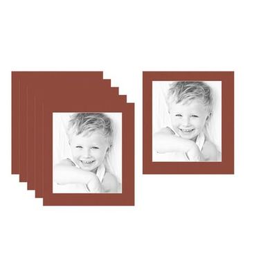12x14 Terra-Cotta/Cognac Custom Mat for Picture Frame with 8x10 Opening Size (Mat Only, Frame NOT Included) - 6 Pack