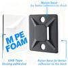 3/4" Zip Tie Mounts - 60 PCS Self Adhesive Cable Tie Mounts Wire Cable Anchors Squares Holders for Cable Management Outdoor Indoor (Black, 60PCS- 3/4INCH) view 2