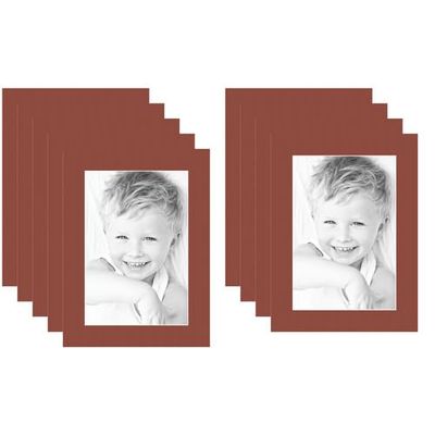 8x12 Terra-Cotta/Cognac Custom Mat for Picture Frame with 4x8 Opening Size (Mat Only, Frame NOT Included) - 9 Pack