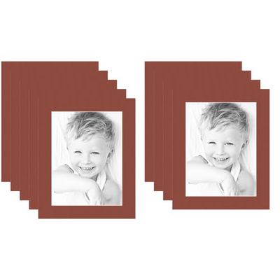 9x12 Terra-Cotta/Cognac Custom Mat for Picture Frame with 5x8 Opening Size (Mat Only, Frame NOT Included) - 9 Pack