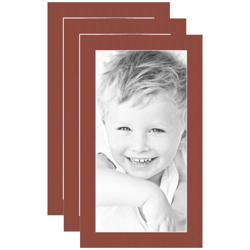 10x20 Terra-Cotta/Cognac Custom Mat for Picture Frame with 6x16 Opening Size (Mat Only, Frame NOT Included) - 3 Pack