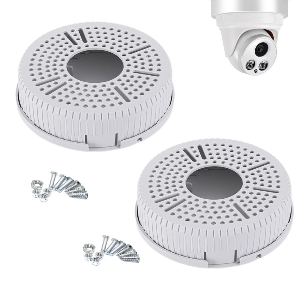 GledeYeTec 5.5" Camera Base Junction Outlet Box, Universal Junction Box for CCTV Surveillance Cameras, Plastic Waterproof Junction Box Mount Bracket (5.5" Round Camera Mount Hidden Box)