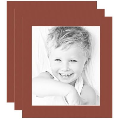 12x14 Terra-Cotta/Cognac Custom Mat for Picture Frame with 8x10 Opening Size (Mat Only, Frame NOT Included) - 3 Pack