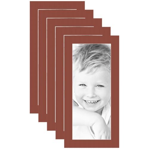8x20 Terra-Cotta/Cognac Custom Mat for Picture Frame with 4x16 Opening Size (Mat Only, Frame NOT Included) - 5 Pack
