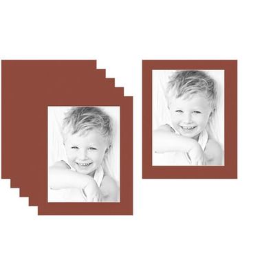 12x16 Terra-Cotta/Cognac Custom Mat for Picture Frame with 8x12 Opening Size (Mat Only, Frame NOT Included) - 6 Pack