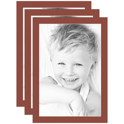 16x24 Terra-Cotta/Cognac Custom Mat for Picture Frame with 12x20 Opening Size (Mat Only, Frame NOT Included) - 3 Pack
