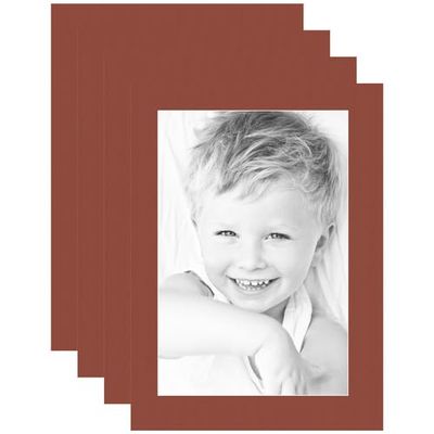 12x18 Terra-Cotta/Cognac Custom Mat for Picture Frame with 8x14 Opening Size (Mat Only, Frame NOT Included) - 4 Pack