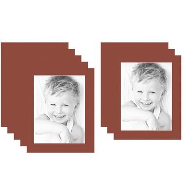 12x16 Terra-Cotta/Cognac Custom Mat for Picture Frame with 8x12 Opening Size (Mat Only, Frame NOT Included) - 8 Pack