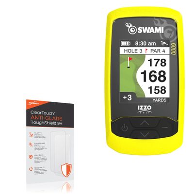 BoxWave Screen Protector Compatible with Izzo Golf Swami 6000 Handheld Golf GPS (2 in) - ClearTouch Anti-Glare ToughShield 9H (2-Pack), Anti-Glare 9H Tough Flexible Film Screen Protector