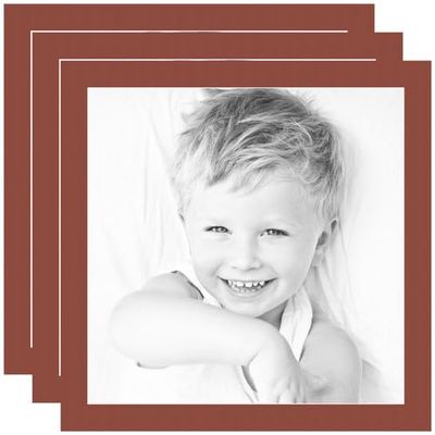 20x20 Terra-Cotta/Cognac Custom Mat for Picture Frame with 16x16 Opening Size (Mat Only, Frame NOT Included) - 3 Pack