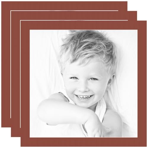 20x20 Terra-Cotta/Cognac Custom Mat for Picture Frame with 16x16 Opening Size (Mat Only, Frame NOT Included) - 3 Pack