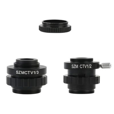 JOEBO Microscope Kit CTV 1/2 1/3 1X Adapter 0.3X 0.5X C Mount Lens C CS Simul Focal Ring Trinocular Stereo Microscope Microscope Lens Adapters (Color : SZMCTV 1-2 and 1-3)