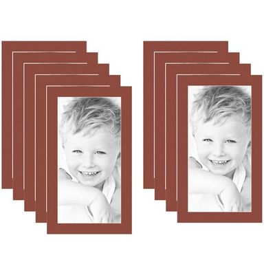 10x20 Terra-Cotta/Cognac Custom Mat for Picture Frame with 6x16 Opening Size (Mat Only, Frame NOT Included) - 9 Pack