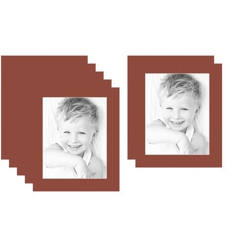 11x14 Terra-Cotta/Cognac Custom Mat for Picture Frame with 7x10 Opening Size (Mat Only, Frame NOT Included) - 7 Pack