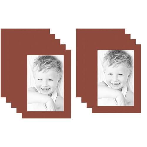 11x17 Terra-Cotta/Cognac Custom Mat for Picture Frame with 7x13 Opening Size (Mat Only, Frame NOT Included) - 9 Pack