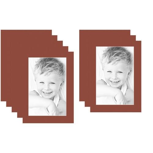 11x17 Terra-Cotta/Cognac Custom Mat for Picture Frame with 7x13 Opening Size (Mat Only, Frame NOT Included) - 8 Pack