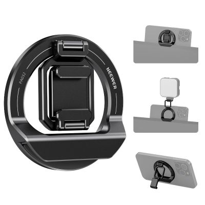 NEEWER Foldable Continuity Camera Mount with Cold Shoe for MagSafe iPhone 16 15 Pro Max Plus 14 13 12 MacBook Air 13"/15" M2, MacBook Pro 14"/16" M3 Series, MacBook Pro 14"/16" 2021, PA032