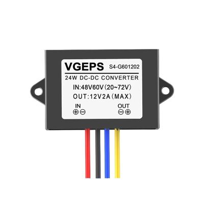 GHNUPQ DC-DC Fully Isolated 24V36V48V60V72V80V100V to 12V DC Step-Down Power Converter (Color : 20-72V to 12V 2A)