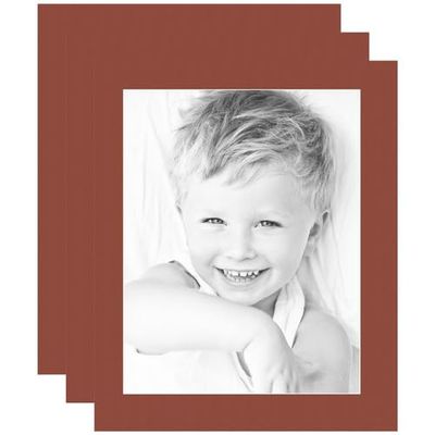 14x18 Terra-Cotta/Cognac Custom Mat for Picture Frame with 10x14 Opening Size (Mat Only, Frame NOT Included) - 3 Pack