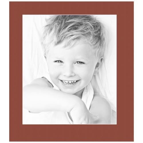 12x14 Terra-Cotta/Cognac Custom Mat for Picture Frame with 8x10 Opening Size (Mat Only, Frame NOT Included) - 4 Pack