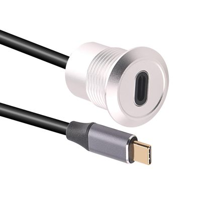 USB USBC Type C Typec Female to Female F-F Panel Mount Extention Round Metal Adapter