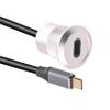 USB USBC Type C Typec Female to Female F-F Panel Mount Extention Round Metal Adapter view 1