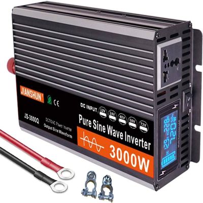 3000 4000 5000 6000 Watt Power Inverter, Car/Home 12V 24V 48V 60V DC to 110V 220V AC Converter with LED Display, AC Outlets, Smart Fans, Suitable for Home, RV,3000W-12Vto110V
