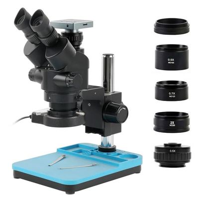 ZTBH Microscope Accessories Kit 3.5X 7X 45X 90X Simul-Focal Stereo Microscope Trinocular Microscope + 8.3MP 4K 1080P HDMI USB Video Camera for PCB Soldering Microscope Slides (Color : 3.5x-90x)