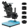 ZTBH Microscope Accessories Kit 3.5X 7X 45X 90X Simul-Focal Stereo Microscope Trinocular Microscope + 8.3MP 4K 1080P HDMI USB Video Camera for PCB Soldering Microscope Slides (Color : 3.5x-90x) view 1