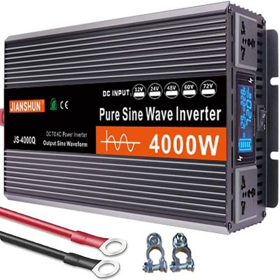 3000 4000 5000 6000 Watt Power Inverter, Car/Home 12V 24V 48V 60V DC to 110V 220V AC Converter with LED Display, AC Outlets, Smart Fans, Suitable for Home, RV,4000W-24Vto220V