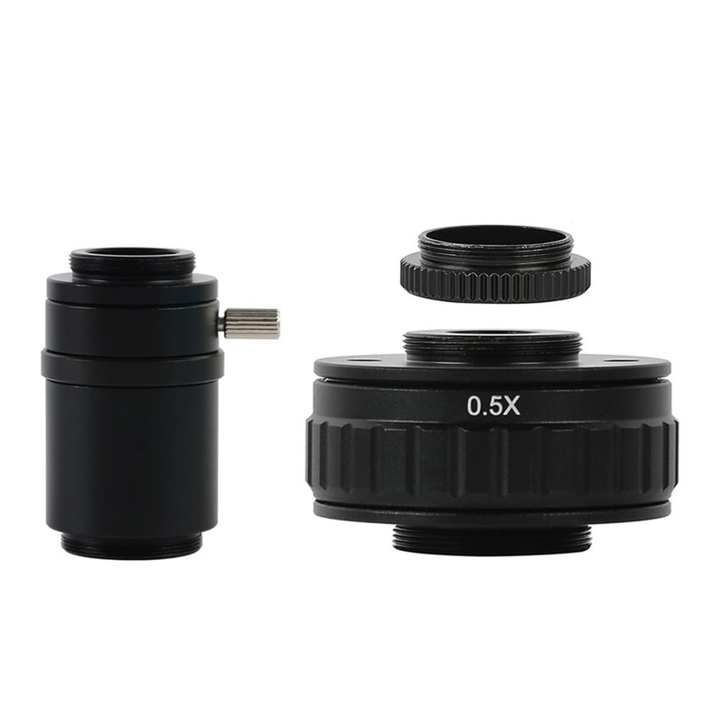 JOEBO Microscope Kit CTV 1/2 1/3 1X Adapter 0.3X 0.5X C Mount Lens C CS Simul Focal Ring Trinocular Stereo Microscope Microscope Lens Adapters (Color : 0.5X and 1.0X)