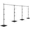 EMART 8.5x30ft(HxW) Photography Backdrop Stand for Parties, Adjustable Photo Pipe and Drape Background Back Drop Holder Frame Kit with Heavy Duty Metal Steel Base for Birthday Wedding - Black view 1
