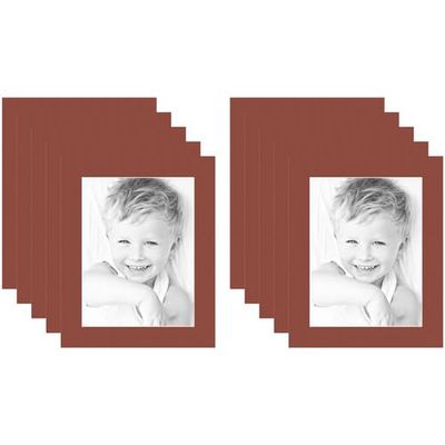 9x12 Terra-Cotta/Cognac Custom Mat for Picture Frame with 5x8 Opening Size (Mat Only, Frame NOT Included) - 10 Pack