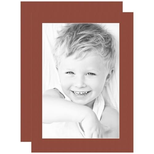 12x18 Terra-Cotta/Cognac Custom Mat for Picture Frame with 8x14 Opening Size (Mat Only, Frame NOT Included) - 2 Pack
