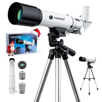 YUANZIMOO Telescope for Kids 50mm Aperture 360mm AZ Astronomical Portable Telescope for Adults Beginners with Upgraded Tripod White