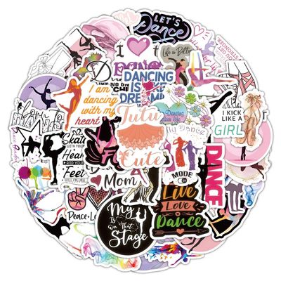 100 Packs Dance Stickers Water Bottles Laptop Phone Computer Guitar Skateboard Hydroflasks Dance Vinyl Sticker Waterproof Aesthetic Trendy Decals for Kids Teens Girls Adults