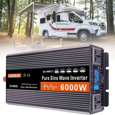 kubeier Power Inverter 3000W 4000W 5000W 6000W Pure Sine Wave Inverter DC 12V 24V 48V 60V to AC 110V 220V Car Inverter with LCD Digital Display Power inverters for Vehicles,6000W-60Vto220V