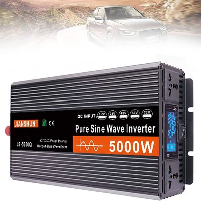 3000 4000 5000 6000 Watt Pure Sine Wave Power Inverter 12V 24V 48V 60V DC to 110V 220V Converter for Family RV Off Grid Solar System Car with Power Outlets and LCD Display,5000W-12Vto110V