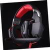 jojofuny Gaming Headset with Noise Cancelling Microphone Over-Ear Earmuffs Box Soft Cushions for Gaming Sessions Black Red with Cord view 4