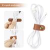 5 Pieces PU Leather Cord Organizer Reusable Cable Organizer Cord Keeper for Cable Straps,wrap Headphone,Earbud case,Headset (Brown) view 4
