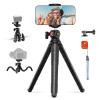 NEEWER Tripod for iPhone with Remote, Mini Flexible Phone Tripod Stand Vlog Selfie Stick with Phone Holder & Action Camera Adapter Compatible with iPhone GoPro Insta360 Samsung Digital Camera, TP35 view 1
