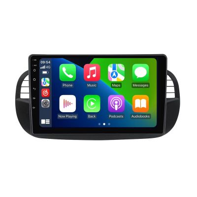 Radio for Fiat 500 500C 2007-2015 Stereo Upgrade Dash Kit Car GPS Navigation,2+32GB 9" IPS Touch Screen Head Unit with Car-Play & Android Auto/SWC/Rear View